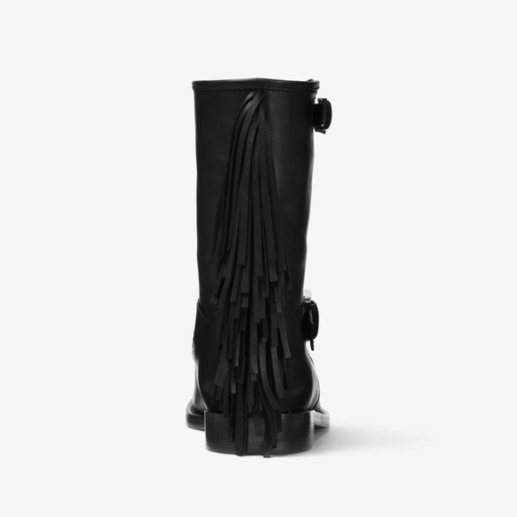 New Michael Kors Collection Ingrid Fringe Leather Moto Western Rock & Roll Boots - Picture 2 of 15